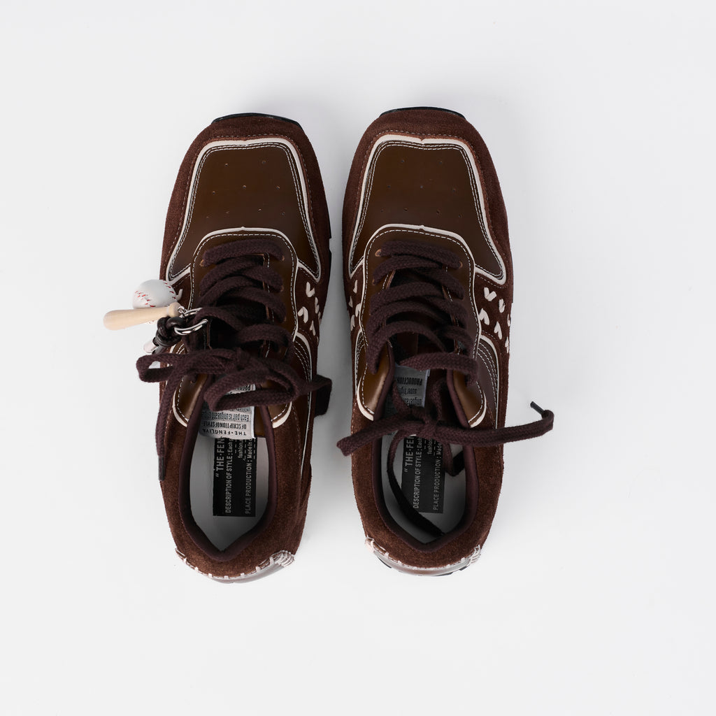 The Dual Stride Women‘s Retro Brown Suede Sneakers