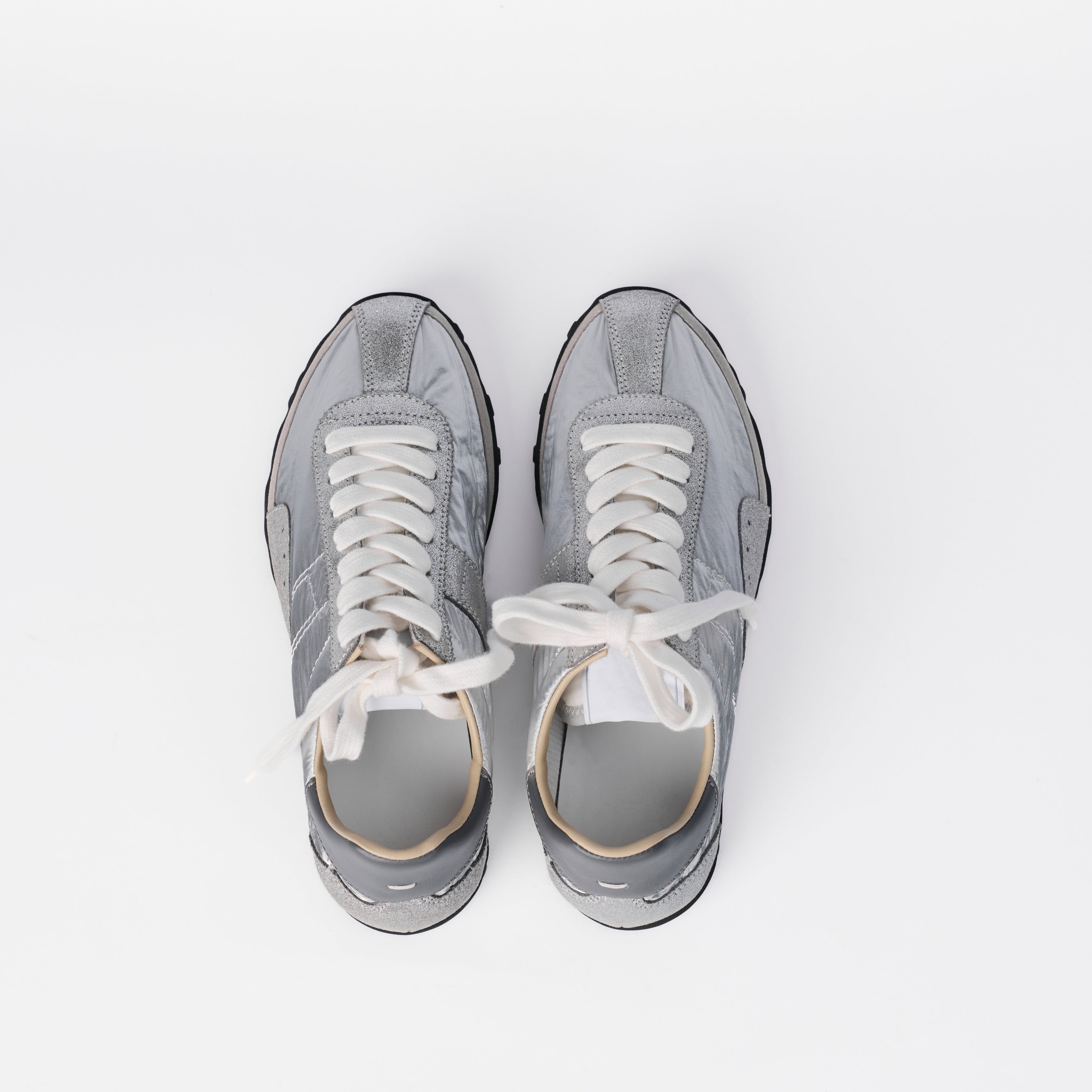 The Dual Stride Women's Casual Silver Sneakers