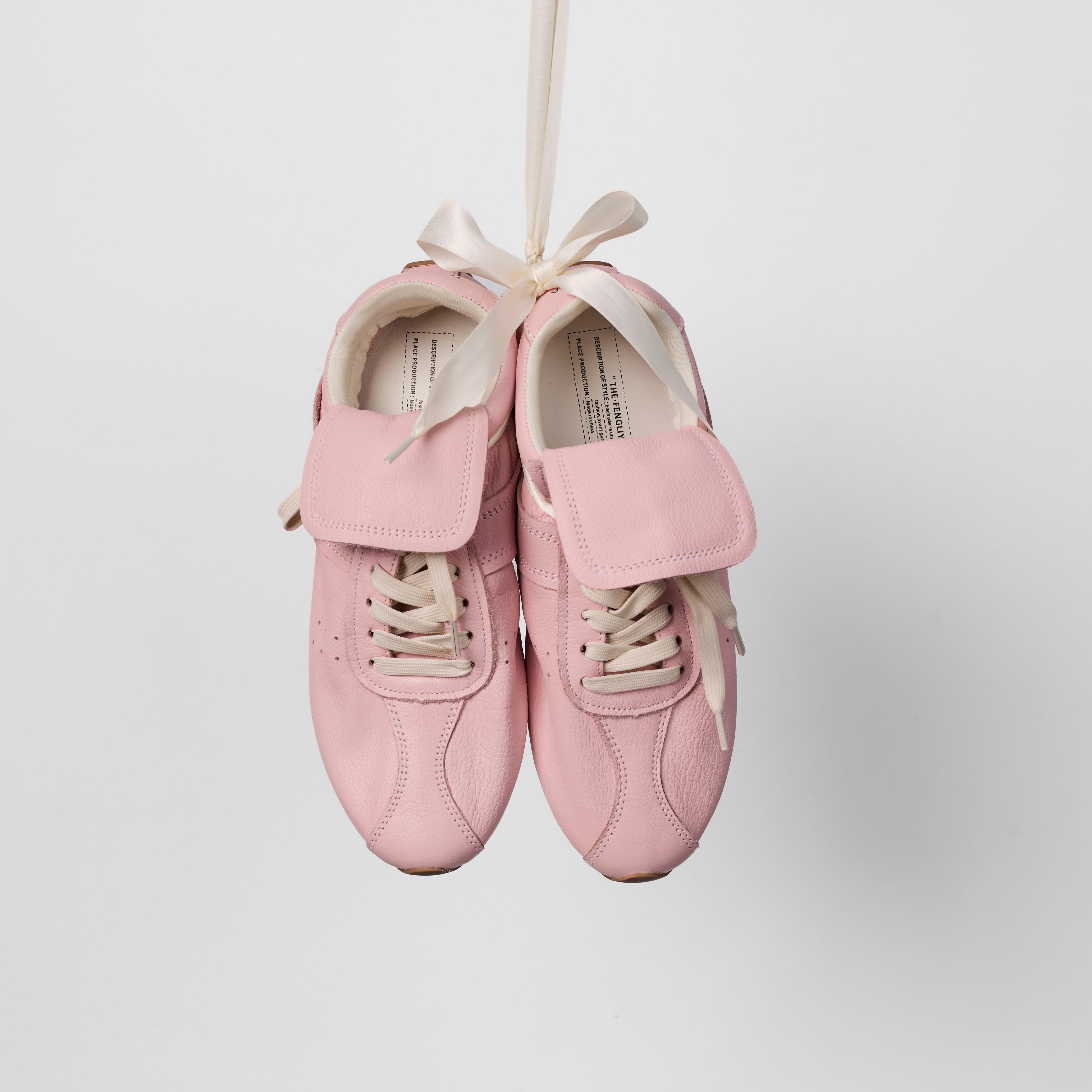 The Dual Stride Women's Genuine Pink Leather Sneakers