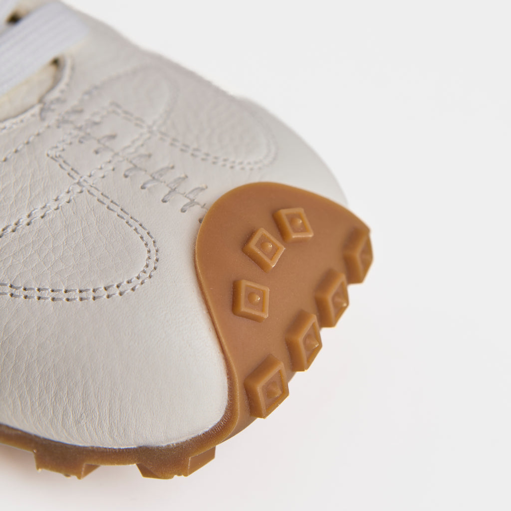 The Dual Stride Men's Classic White Leather Square-Toe Sneakers