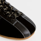 The Dual Stride Men's Black Artisanal Retro Track Suede Sneaker