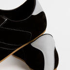 The Dual Stride Men's Black Artisanal Retro Track Suede Sneaker