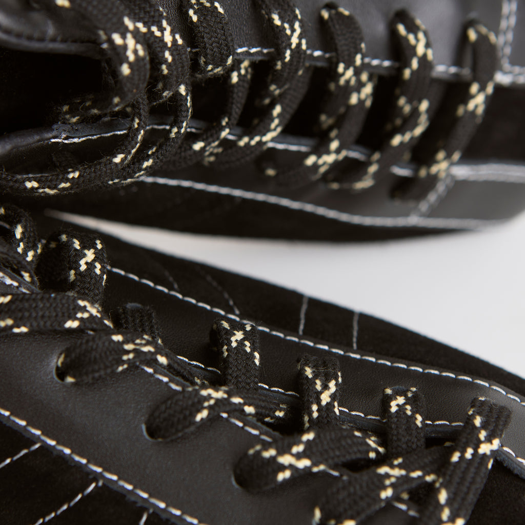 The Dual Stride Men's Black Artisanal Retro Track Suede Sneaker