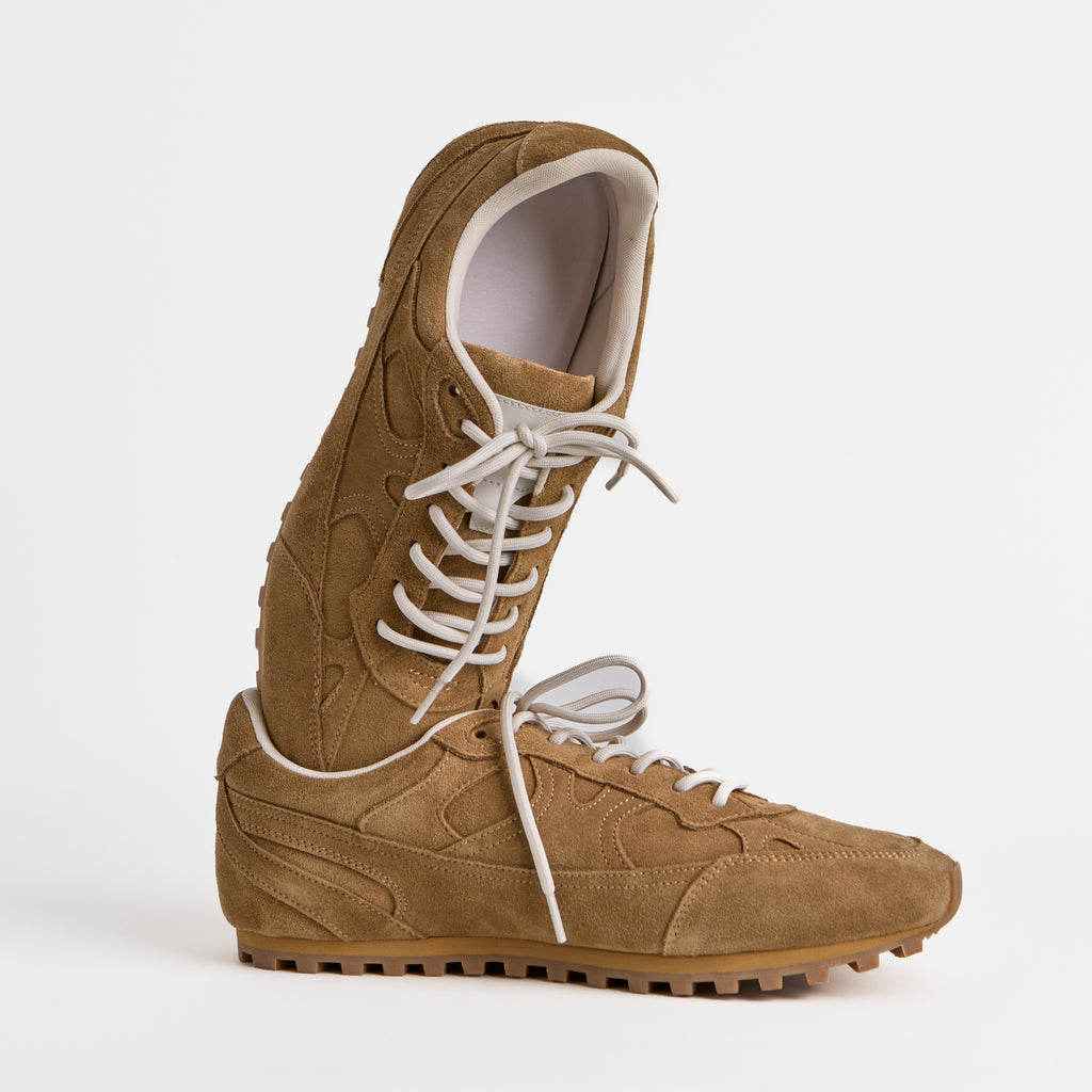 The Dual Stride Men's Classic Camel Suede  Sneakers