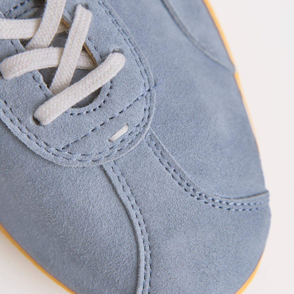 The Dual Stride Light Blue Sheepskin Suede Retro Trainers