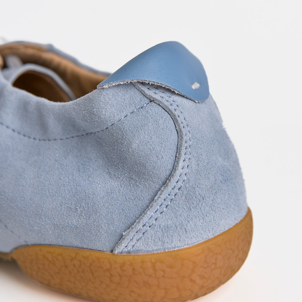 The Dual Stride Light Blue Sheepskin Suede Retro Trainers