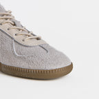 The Dual Stride White Flexible Sheepskin Suede Sneakers