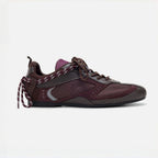 The Dual Stride Burgundy Vintage Trek Retro Trainer Sneakers