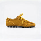 The Dual Stride Yellow Suede Retro Sneakers