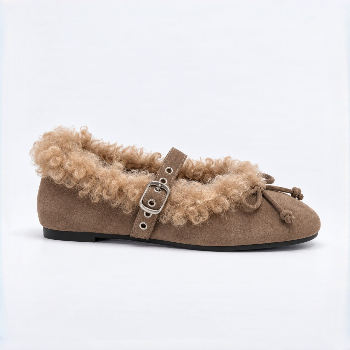 The Dual Stride Cozy Shearling Mary Jane Flats