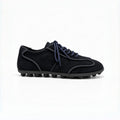 The Dual Stride Navy Blue Suede Retro Sneakers