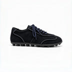 The Dual Stride Navy Blue Suede Retro Sneakers