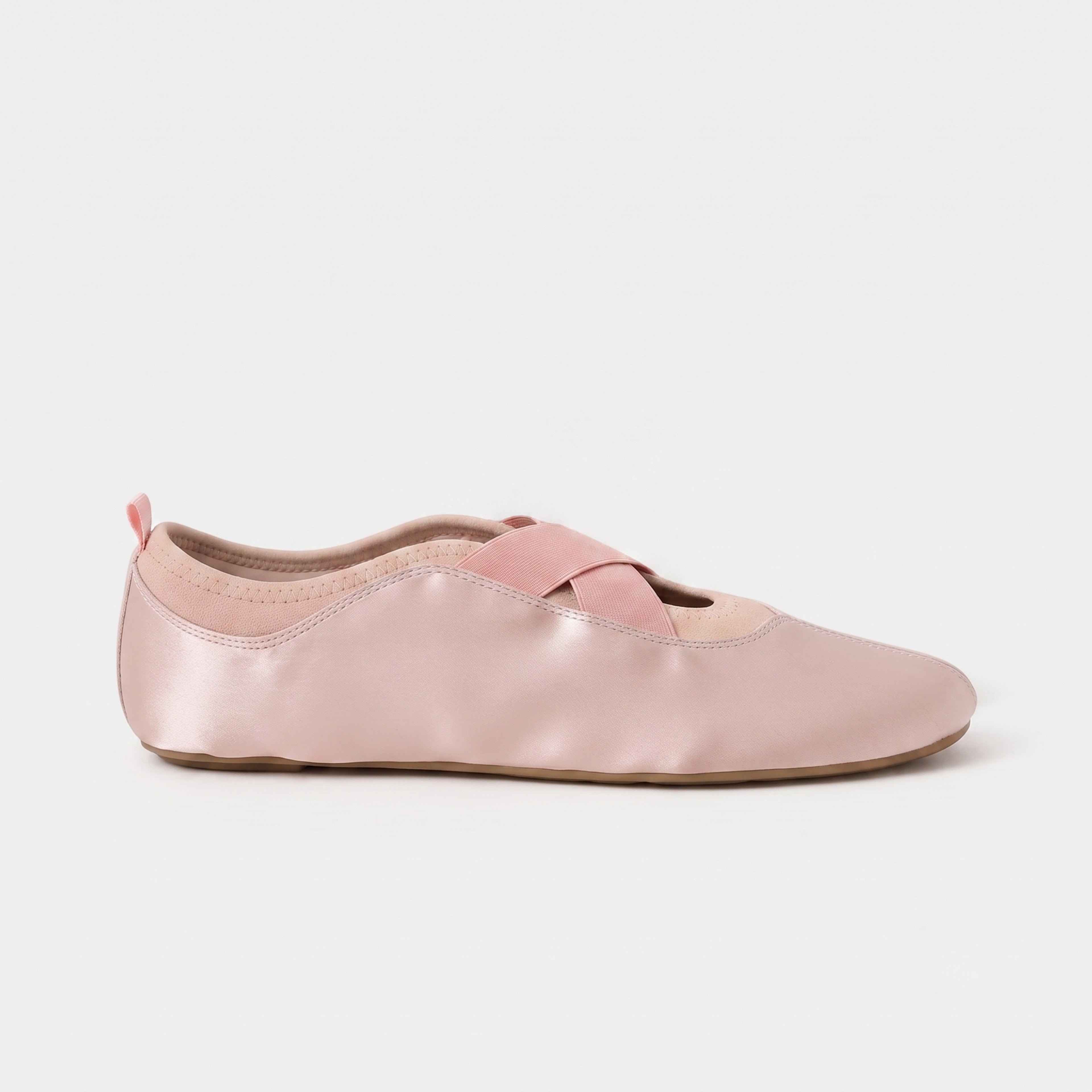 The Dual Stride Pink Satin Ballet Flats