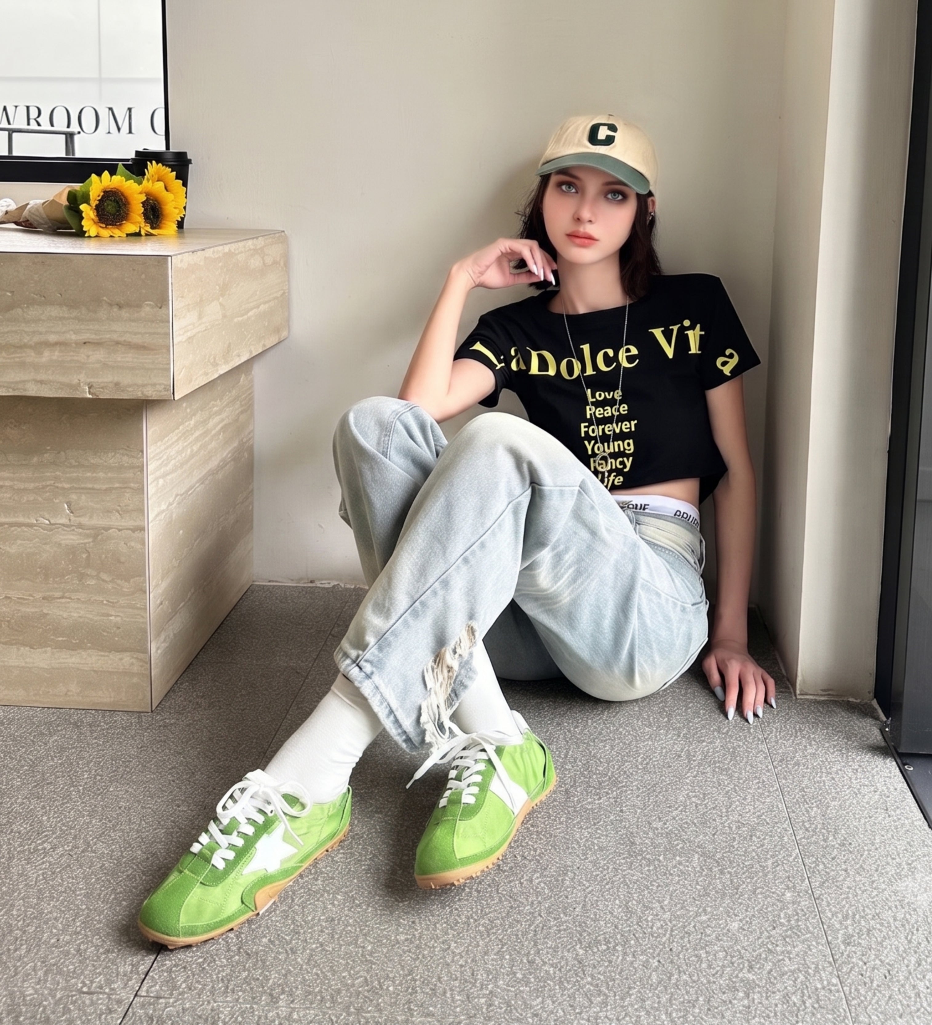 The Dual Stride Green Gazelle Sneakers