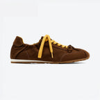 The Dual Stride Brown & Yellow Retro Casual Sneakers