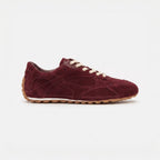 The Dual Stride Burgundy Suede Retro Running Sneakers