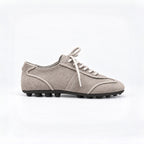 The Dual Stride Gray Suede Retro Sneakers
