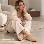 The Dual Stride Beige Suede Slip-On Mules
