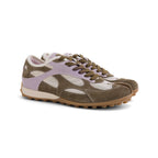 The Dual Stride Brown‑Lavender Split‑Toe Retro Sneakers