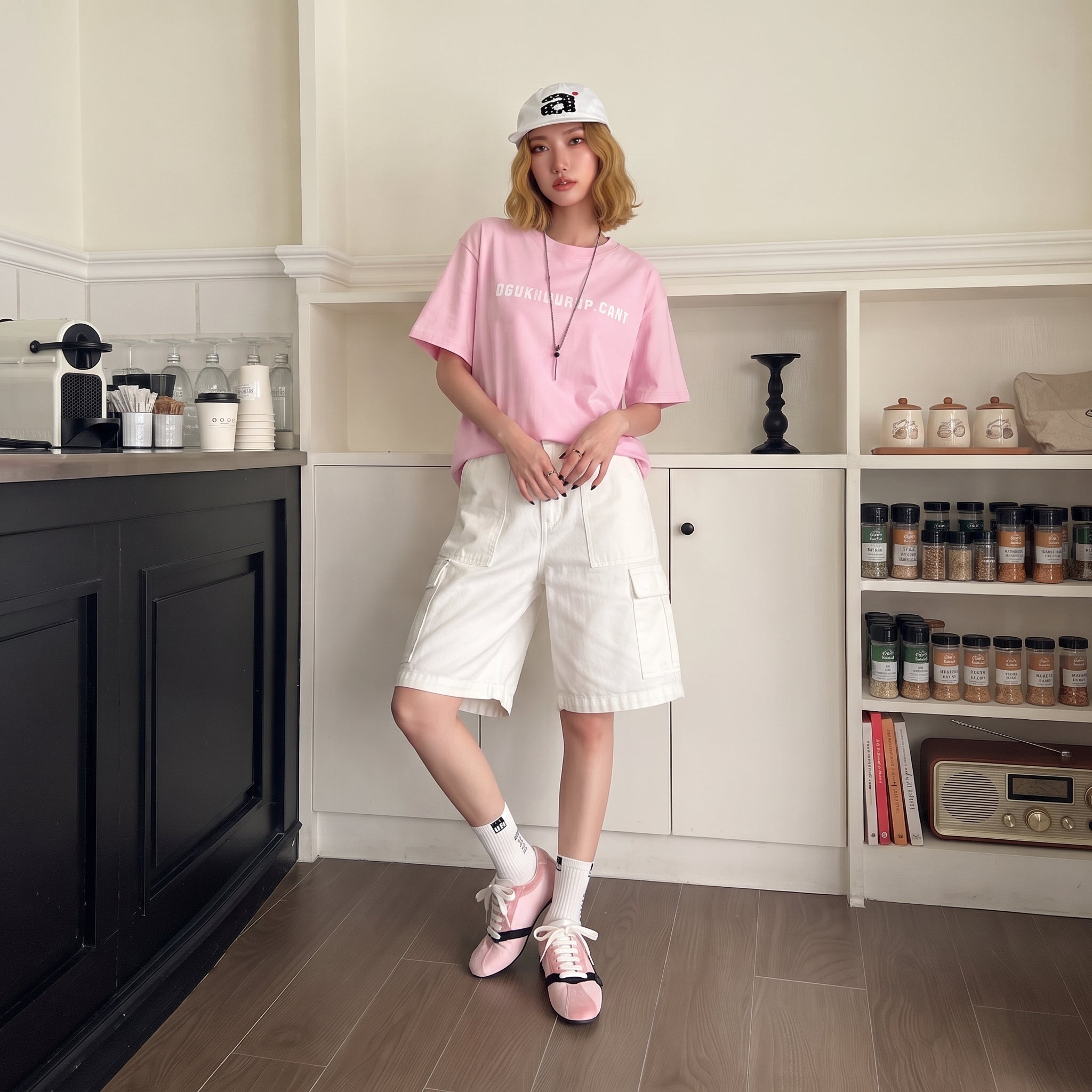 The Dual Stride Pink Velvet Spliced Retro Sneakers