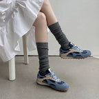 The Dual Stride Blue Split‑Toe Retro Sneakers