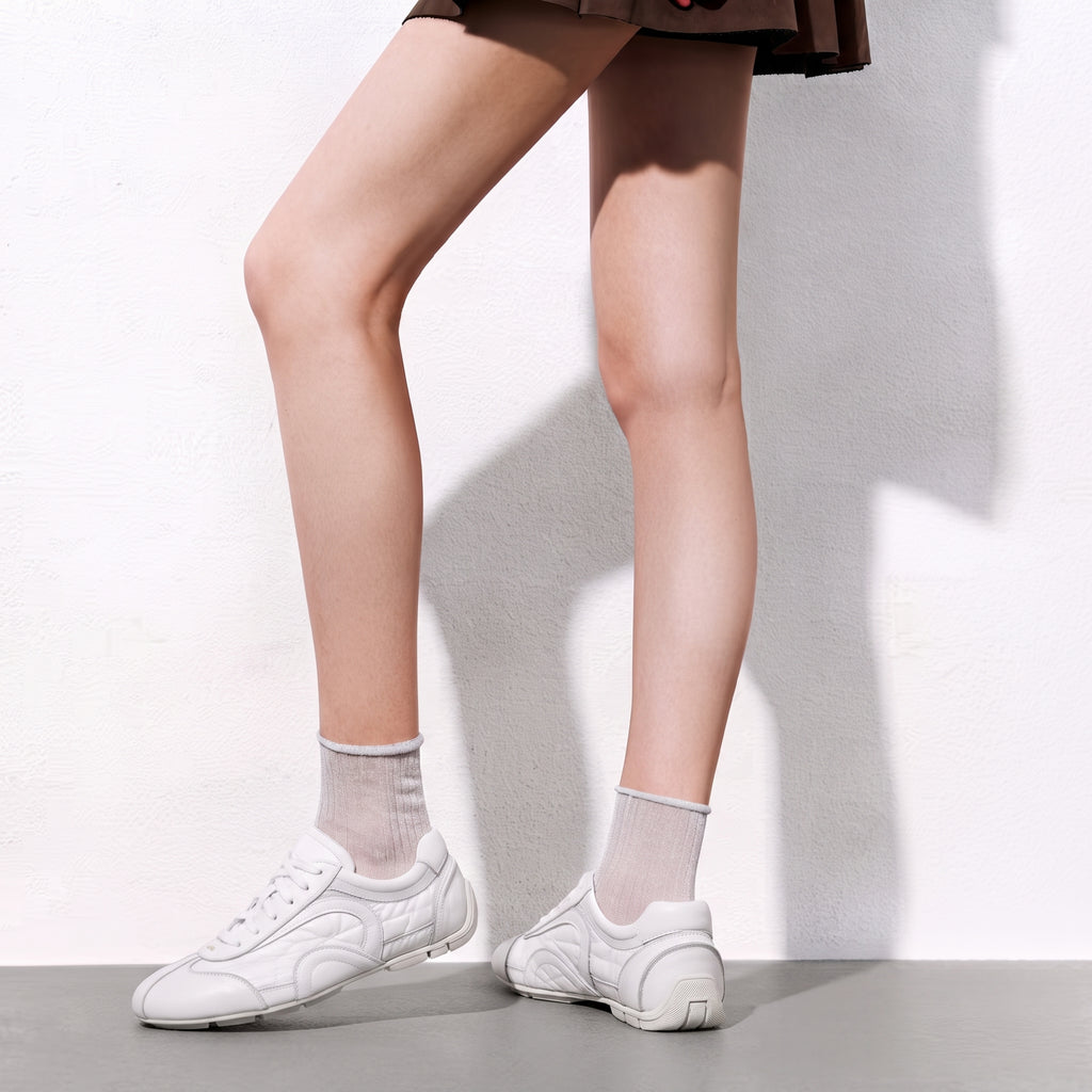 The Dual Stride Women‘s  Retro  White Trainer