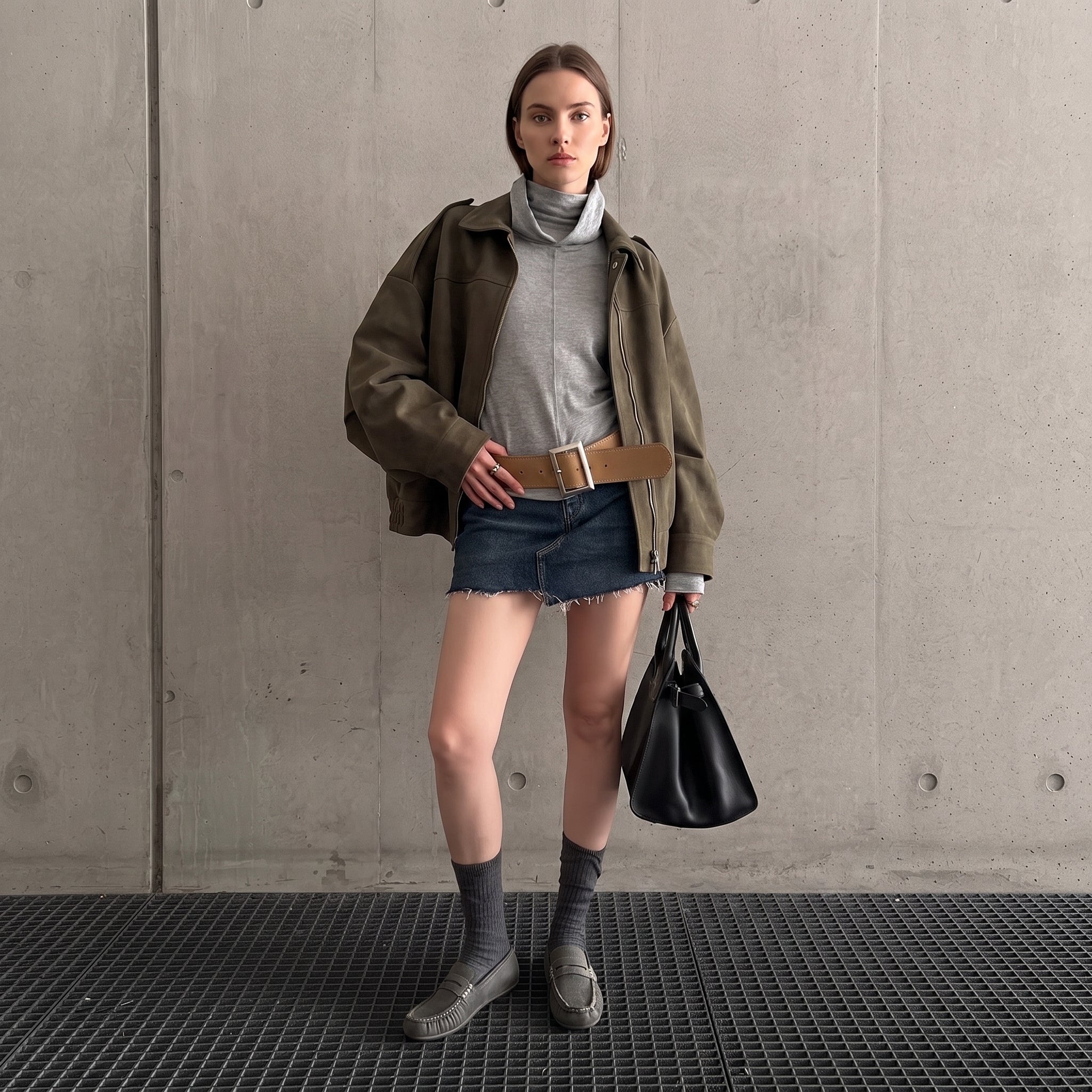 The Dual Stride Women's Dark Grey Penny Loafer Flats