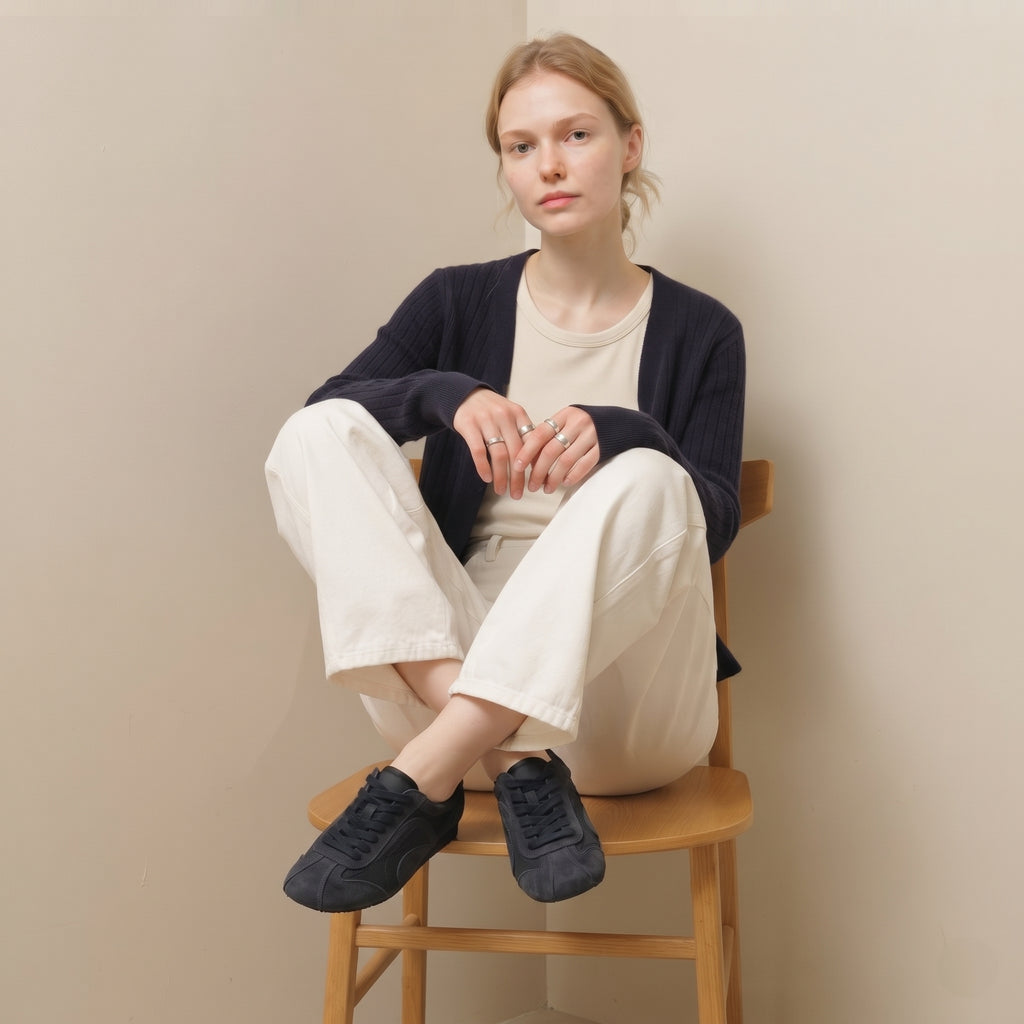 The Dual Stride Women‘s  Retro  Dark Blue Trainer