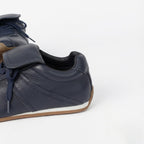 The Dual Stride Women's Navy blue Retro Genuine Leather Sneakers