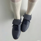 The Dual Stride Women's Navy blue Retro Genuine Leather Sneakers