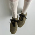 The Dual Stride Women‘s Dark Green Light Flat Sneakers