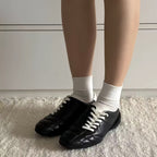 The Dual Stride  Women's Genuine Leather Casual Flat Sneakers