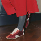 The Dual Stride Women's Casual Dark Red Sneakers