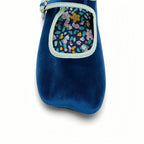 The Dual Stride Blue Square-Toe Mary Jane Ballet Flats