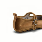The Dual Stride Brown Square-Toe Mary Jane Ballet Flats