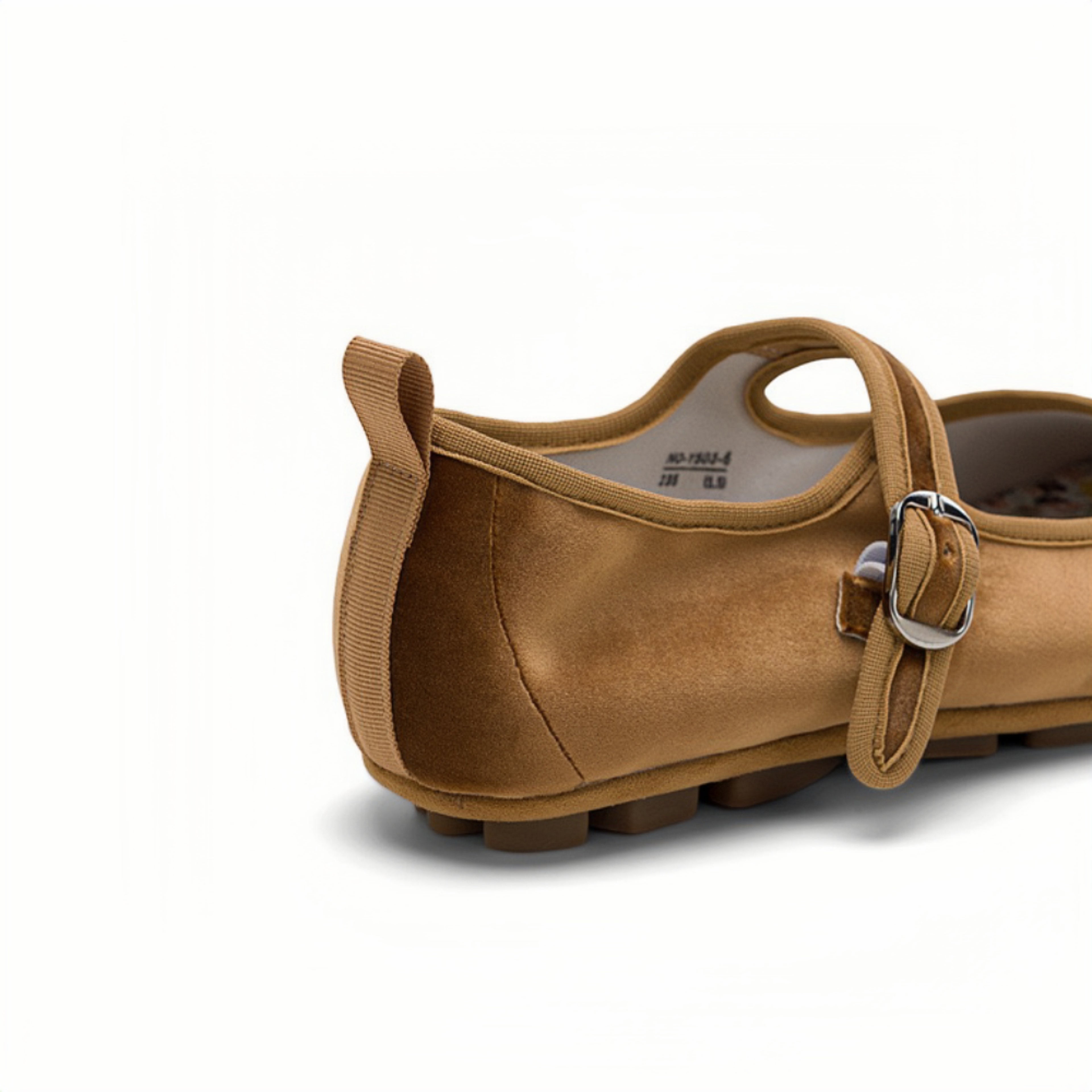 The Dual Stride Brown Square-Toe Mary Jane Ballet Flats