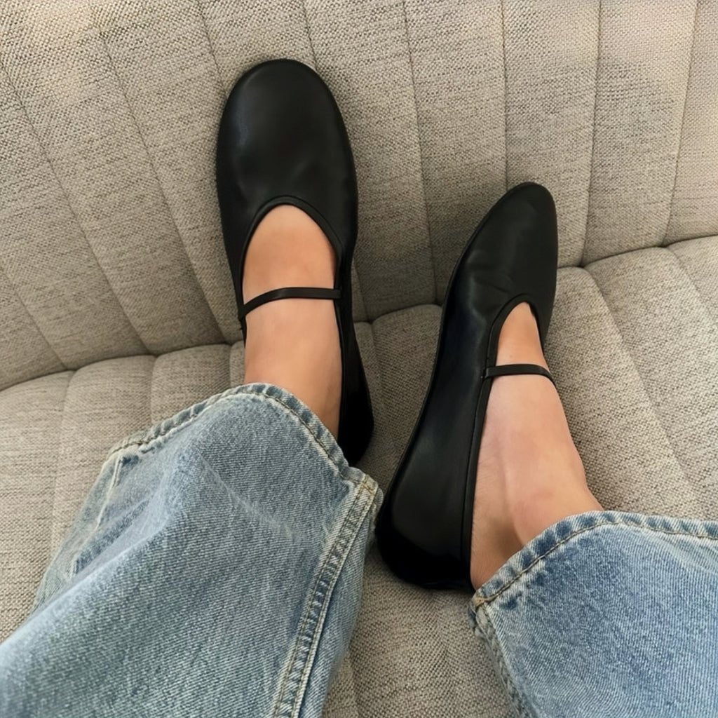 The Dual Stride Black Minimalist Ballet Mary Jane
