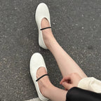 The Dual Stride White Minimalist Ballet Mary Jane