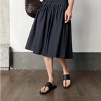 The Dual Stride Black Calfskin Thong Sandals