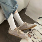 The Dual Stride Beige Sparkling Rhinestone Mesh Sneakers