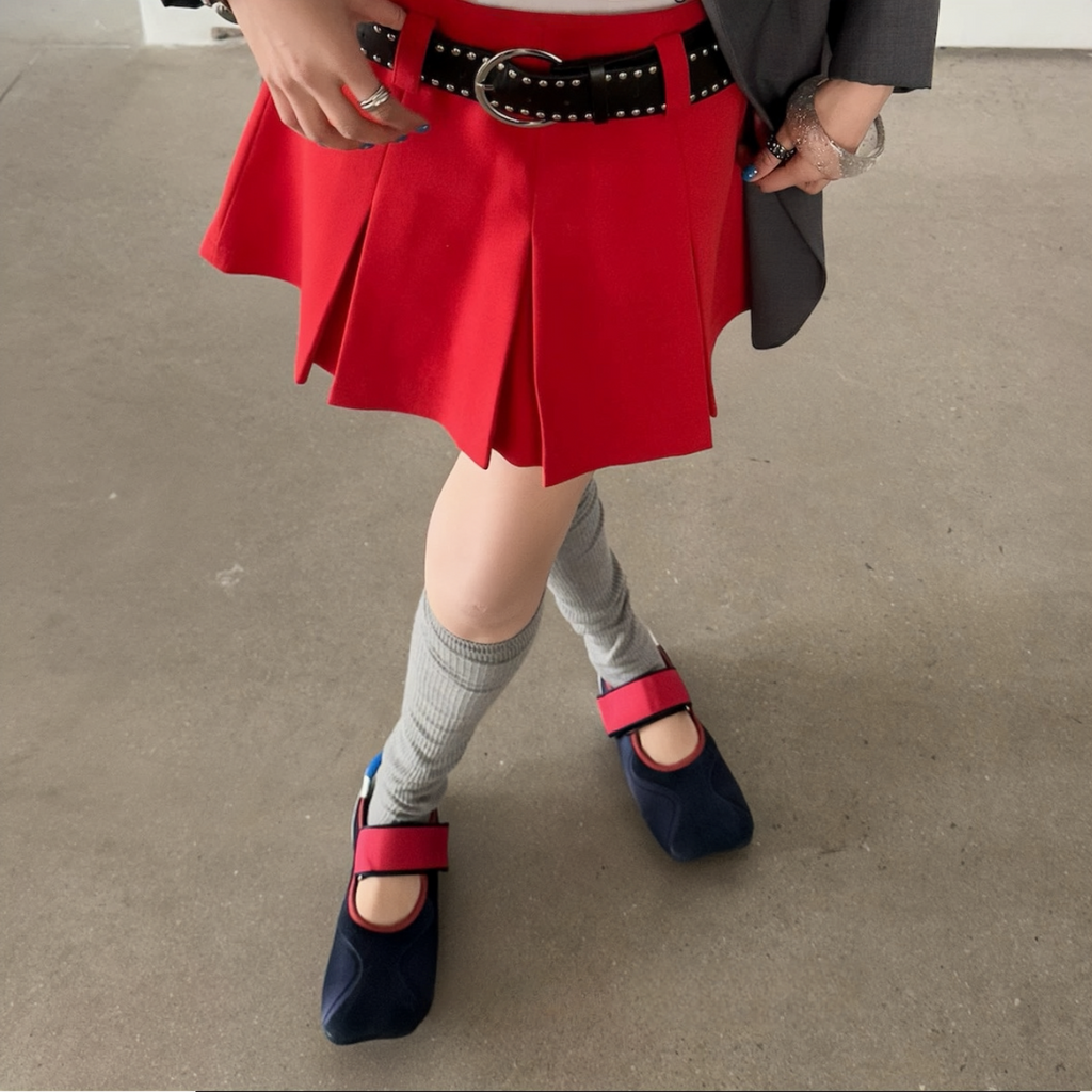 The Dual Stride Blue square-toe Mary Jane flats