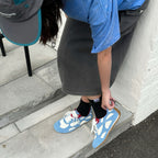 The Dual Stride Women‘s Blue Retro Suede Sneakers