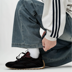 The Dual Stride Men's Black Suede & Mesh Performance Sneakers