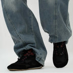 The Dual Stride Men's Black Suede & Mesh Performance Sneakers