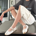 The Dual Stride White Mary Jane Sneaker Flat