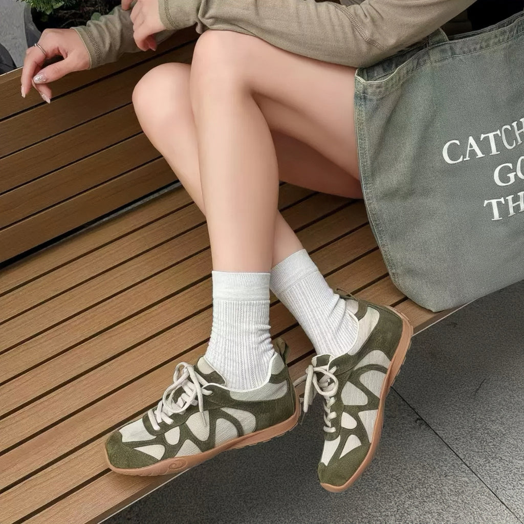 The Dual Stride Green Chic Urban Retro Sneakers