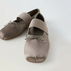 The Dual Stride Sliver Satin Mary Jane Ballet Flats
