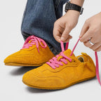 The Dual Stride Men's Yellow Suede Casual Sneakers