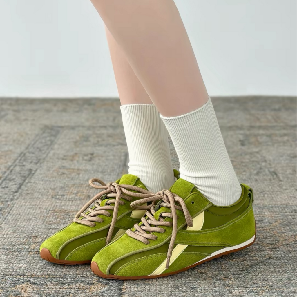 The Dual Stride Women's Retro-Style Suede & Leather Sneaker