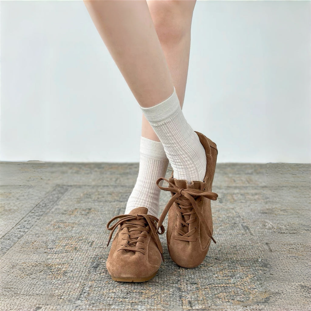 The Dual Stride Retro Khaki Suede Casual Sneakers